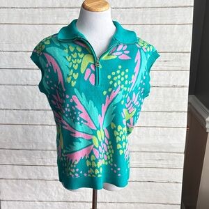 Mary Square quarter zip sweater vest